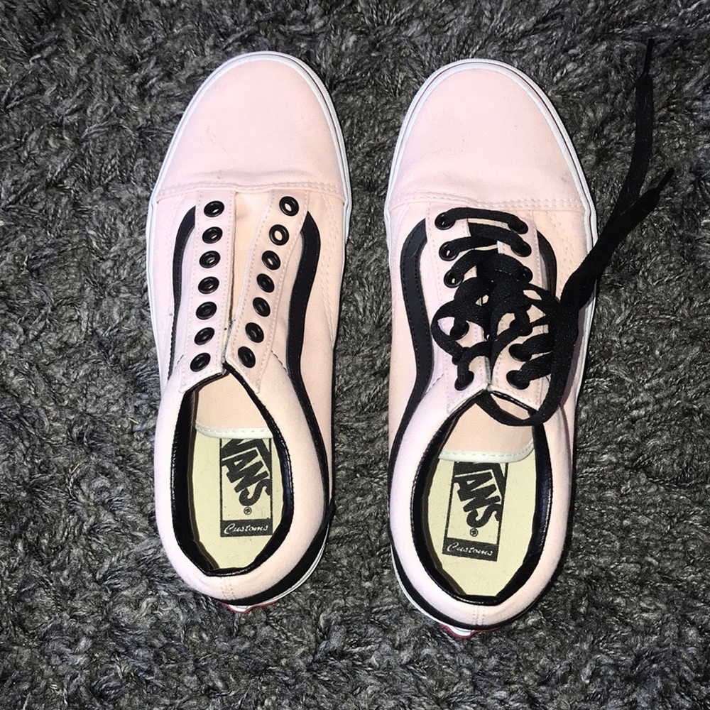 Custom made pink and black vans
